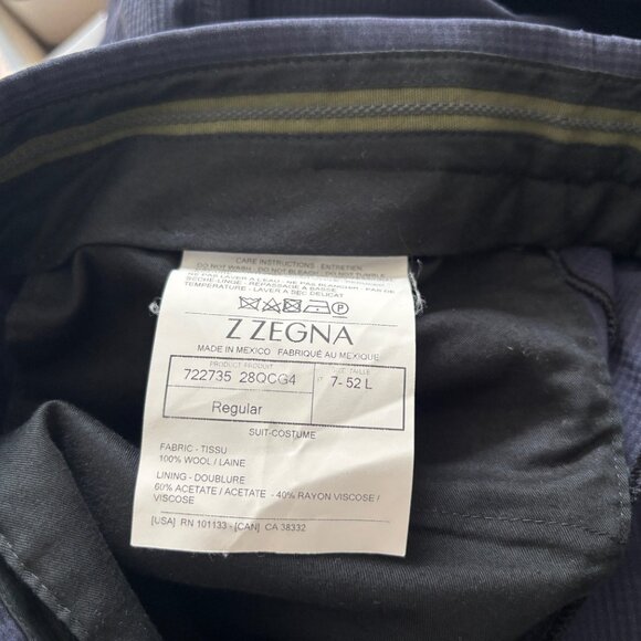$2750 Z Zegna Navy Blue Wool Suit - 42,  Pants 32-33 - Picture 15 of 15
